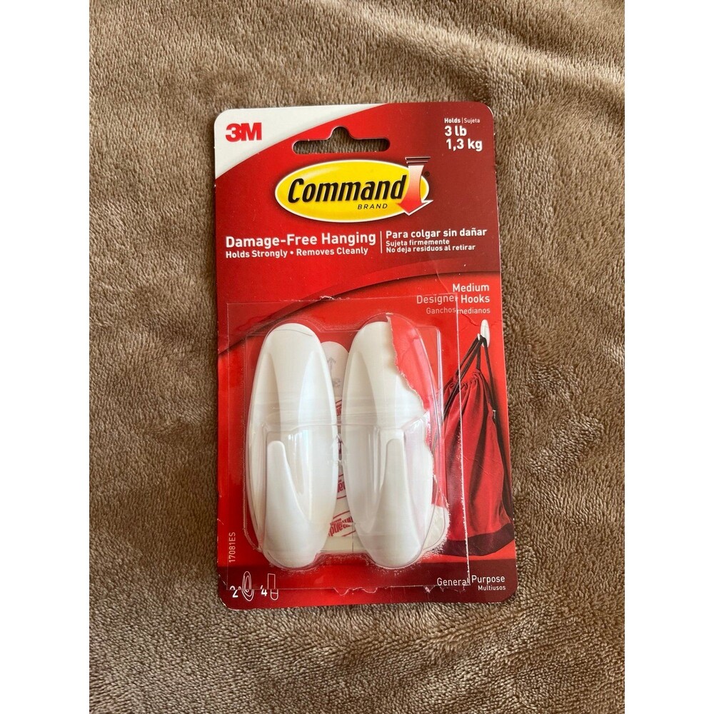 3M Command Damage-Free Hanging Wall Hooks with Adhesive Strips
